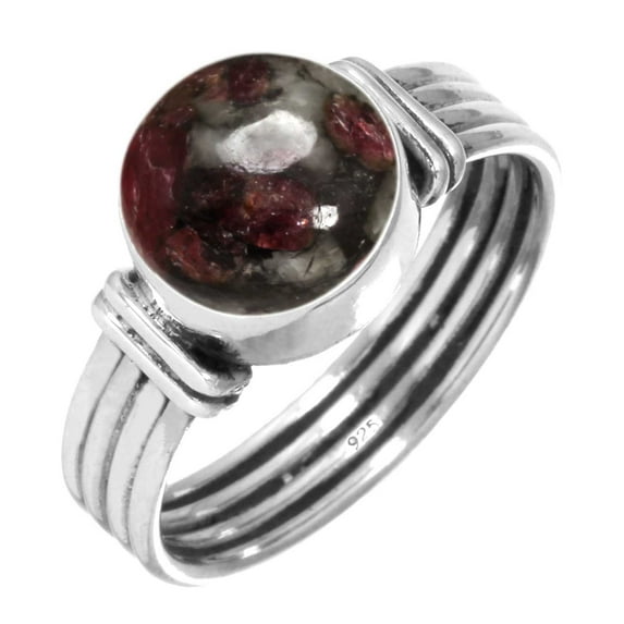925 Sterling Silver Ring Natural Eudialyte Handmade Jewelry