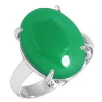 925 Sterling Silver Ring Natural Green Onyx Handmade Jewelry