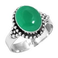 thumbnail image 1 of 925 Sterling Silver Ring Natural Green Onyx Handmade Jewelry, 1 of 5