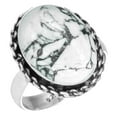 thumbnail image 1 of 925 Sterling Silver Ring Natural Howlite Handmade Jewelry, 1 of 6