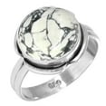 thumbnail image 1 of 925 Sterling Silver Ring Natural Howlite Handmade Jewelry, 1 of 6