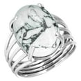 thumbnail image 1 of 925 Sterling Silver Ring Natural Howlite Handmade Jewelry, 1 of 6
