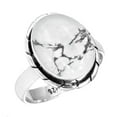 thumbnail image 1 of 925 Sterling Silver Ring Natural Howlite Handmade Jewelry, 1 of 6