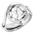 thumbnail image 1 of 925 Sterling Silver Ring Natural Howlite Handmade Jewelry, 1 of 6