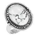 thumbnail image 1 of 925 Sterling Silver Ring Natural Howlite Handmade Jewelry, 1 of 6