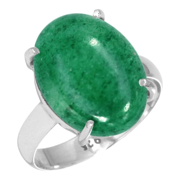 925 Sterling Silver Ring Natural Kiwi Quartz Handmade Jewelry