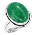 thumbnail image 1 of 925 Sterling Silver Ring Natural Kiwi Quartz Handmade Jewelry, 1 of 6