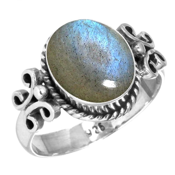 925 Sterling Silver Ring Natural Labradorite Handmade Jewelry