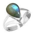 thumbnail image 1 of 925 Sterling Silver Ring Natural Labradorite Handmade Jewelry, 1 of 6