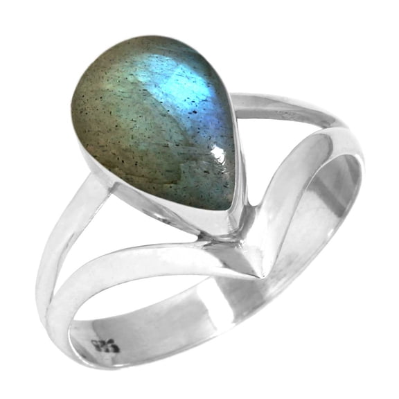 925 Sterling Silver Ring Natural Labradorite Handmade Jewelry