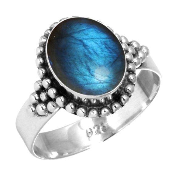 925 Sterling Silver Ring Natural Labradorite Handmade Jewelry