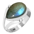 thumbnail image 1 of 925 Sterling Silver Ring Natural Labradorite Handmade Jewelry, 1 of 6