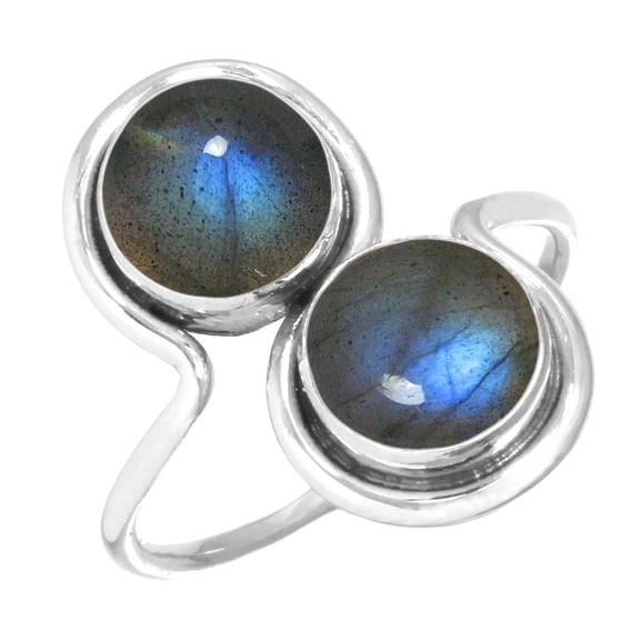 925 Sterling Silver Ring Natural Labradorite Handmade Jewelry