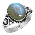 thumbnail image 1 of 925 Sterling Silver Ring Natural Labradorite Handmade Jewelry, 1 of 6