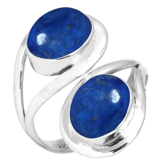 925 Sterling Silver Ring Natural Lapis Handmade Jewelry