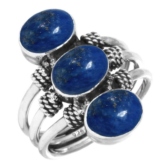 925 Sterling Silver Ring Natural Lapis Handmade Jewelry