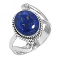thumbnail image 1 of 925 Sterling Silver Ring Natural Lapis Handmade Jewelry, 1 of 6
