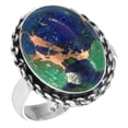 thumbnail image 1 of 925 Sterling Silver Ring Natural Mohave Azurite Handmade Jewelry, 1 of 6
