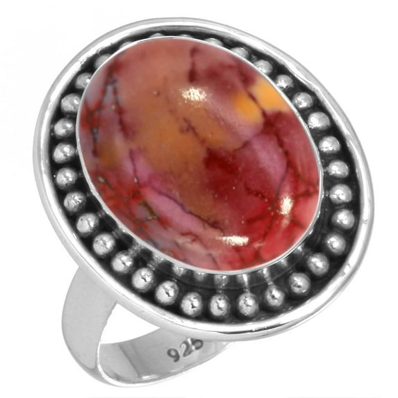 925 Sterling Silver Ring Natural Mookaite Handmade Jewelry