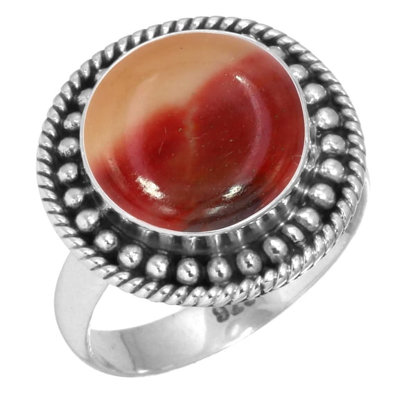 925 Sterling Silver Ring Natural Mookaite Handmade Jewelry
