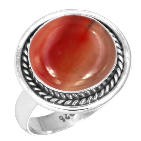 925 Sterling Silver Ring Natural Mookaite Handmade Jewelry