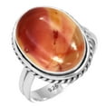 thumbnail image 1 of 925 Sterling Silver Ring Natural Mookaite Handmade Jewelry, 1 of 6