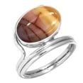thumbnail image 1 of 925 Sterling Silver Ring Natural Mookaite Handmade Jewelry, 1 of 6