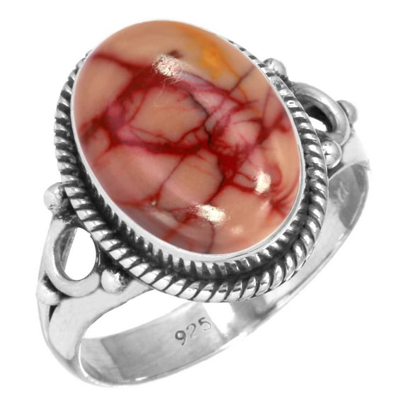 925 Sterling Silver Ring Natural Mookaite Handmade Jewelry
