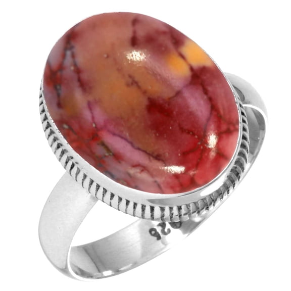 925 Sterling Silver Ring Natural Mookaite Handmade Jewelry