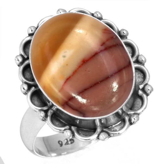 925 Sterling Silver Ring Natural Mookaite Handmade Jewelry