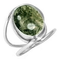 thumbnail image 1 of 925 Sterling Silver Ring Natural Moss Agate Handmade Jewelry, 1 of 6