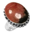 thumbnail image 1 of 925 Sterling Silver Ring Natural Rhodonite Handmade Jewelry, 1 of 6