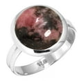 thumbnail image 1 of 925 Sterling Silver Ring Natural Rhodonite Handmade Jewelry, 1 of 6