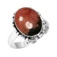 thumbnail image 1 of 925 Sterling Silver Ring Natural Rhodonite Handmade Jewelry, 1 of 6