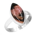 thumbnail image 1 of 925 Sterling Silver Ring Natural Rhodonite Handmade Jewelry, 1 of 6