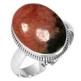 thumbnail image 1 of 925 Sterling Silver Ring Natural Rhodonite Handmade Jewelry, 1 of 6