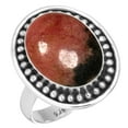 thumbnail image 1 of 925 Sterling Silver Ring Natural Rhodonite Handmade Jewelry, 1 of 6