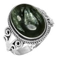 thumbnail image 1 of 925 Sterling Silver Ring Natural Seraphinite Handmade Jewelry, 1 of 6