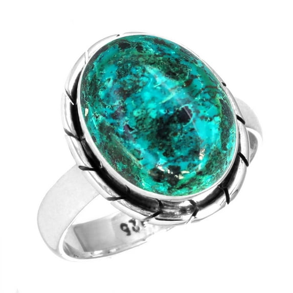 925 Sterling Silver Ring Natural Shattuckite Handmade Jewelry
