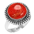 thumbnail image 1 of 925 Sterling Silver Ring Natural Sponge Coral Handmade Jewelry, 1 of 6