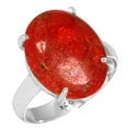 thumbnail image 1 of 925 Sterling Silver Ring Natural Sponge Coral Handmade Jewelry, 1 of 6