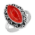thumbnail image 1 of 925 Sterling Silver Ring Natural Sponge Coral Handmade Jewelry, 1 of 6