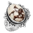 thumbnail image 1 of 925 Sterling Silver Ring Natural Wild Horse Handmade Jewelry, 1 of 6
