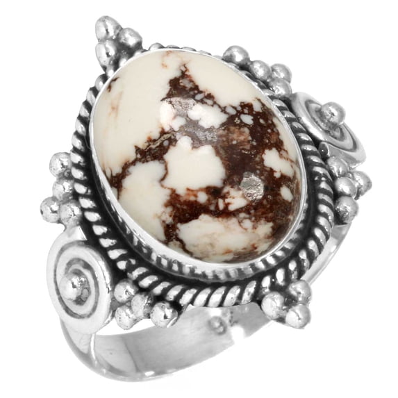925 Sterling Silver Ring Natural Wild Horse Handmade Jewelry