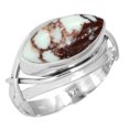 thumbnail image 1 of 925 Sterling Silver Ring Natural Wild Horse Handmade Jewelry, 1 of 6