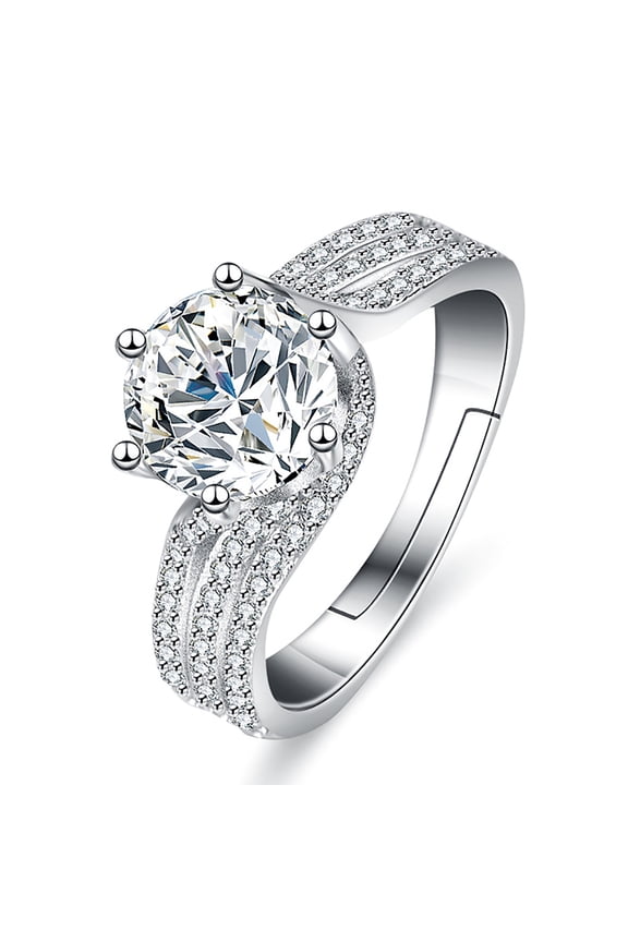 925 Sterling Silver Ring Original Design Blue Zircon Star Moon Finger Rings For Women High Quality Wedding Jewelry Gift