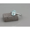 thumbnail image 1 of 925 Sterling Silver Ring Oval Cut Natural Aquamarine Ring March Birthstone Ring Solitaire Aquamarine Anniversary Gift Ring For Women, 1 of 4