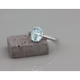 thumbnail image 1 of 925 Sterling Silver Ring Oval Cut Natural Aquamarine Ring Solitaire Anniversary Gift Ring For Women, 1 of 6
