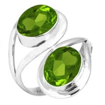 925 Sterling Silver Ring Peridot Quartz Handmade Jewelry