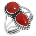 thumbnail image 1 of 925 Sterling Silver Ring Red Stone Handmade Jewelry, 1 of 5